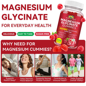120 Count Magnesium Glycinate Gummies with L-Threonate(600mg Per Serving),High Absorption Sugar Free Magnesium Potassium Supplement for Relaxation, Stress Relief, and Sleep Support for Adults & Kids WOJBALMNBuy Supplements Australia