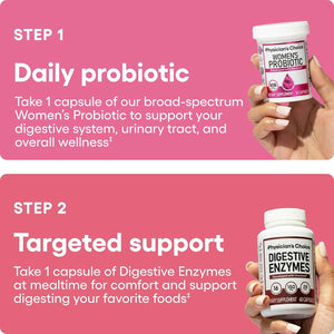 Physician's CHOICE Women’s Starter Bundle: Women’s Probiotic 30ct + Digestive Enzymes 60ct