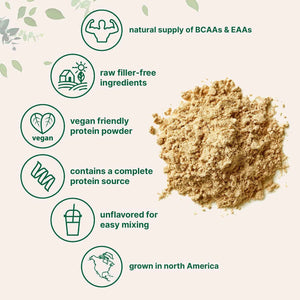 Micro Ingredients North American Grown, Pea Protein Powder, 5 Pounds - Plant Based, Unflavored - Complete Vegan Protein Source with BCAAs & EAAs - 27g Serving - Non-GMO, Keto Friendly
