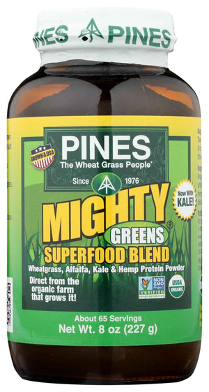 Pines Organic Mighty Greens Superfood Blend, 8 Ounce