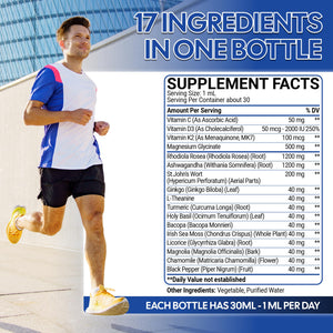 17in1 Rhodiola Rosea Liquid Drops with blend Ashwagandha Magnesium, L-Theanine. Ultra Strength Rhodiola Cortisol Supplement, Rhodiola Root for Support Relaxation, Mood, Energy - 1 FL Oz - 60 Day MeciscoBuy Supplements Australia