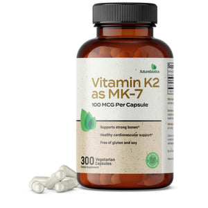 Futurebiotics Vitamin K2 as MK-7 100 mcg, Supports Strong Bones - Non-GMO, 100 Vegetarian Capsules