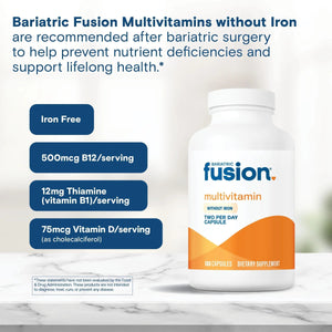 Bariatric Fusion Bariatric Multivitamin Without Iron | Post Bariatric Surgery Patients | Iron Free Bariatric Vitamin Bariatric Fusion