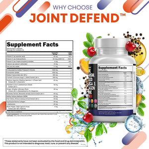 Clean Nutraceuticals Glucosamine 1500mg Chondroitin 1200mg MSM with Turmeric Curcumin, Collagen, Hyaluronic Acid, Omega 3 - Joint Health Supplement for Men & Women - Joint Complex - 120 Count