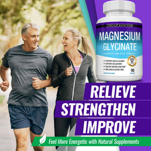 Magnesium Glycinate 525mg - High Absorption Chelated Magnesium Supplement Made with Pure Magnesium Glycinate - Supports Muscles, Sleep, Cramps, Recovery Bisglycinate Complex Vegan Non-GMO 90 Capsules Toplux buy supplements Au