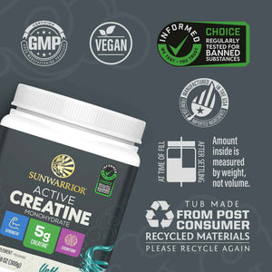 Creatine Monohydrate Powder Micronized PreWorkout Recovery Supplement - Support Muscle Building Strength Training Cognition - Vegan & Keto Friendly Easily Mixes