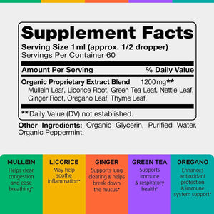 IQ BIOLOGY Organic Mullein + Liquid Vitamin D3 - Dual-Benefit Fast-Absorbing Drops - Clear Lungs, Strong Bones, Year-Round Immune & Mood Support - 2 × 2 fl oz