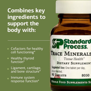 Standard Process Trace Minerals-B12 - Thyroid & Cell Functioning Support with Iodine, Zinc & Copper - Cartilage & Bone Health Aid - Non-Dairy & Non-Soy - 90 Tablets (90 Servings) Standard Process Inc.Buy Supplements Australia
