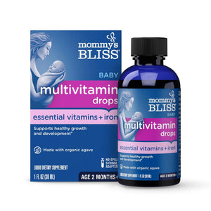 Mommy's Bliss Baby Multivitamin + Iron, Daily Essential Baby Vitamins for Immune Support, Healthy Growth & Bone Development, Age 2 Months+, 30 ml Mommy's Bliss