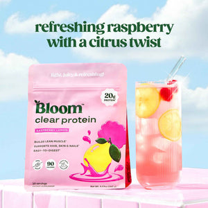 Bloom Nutrition Clear Whey Protein, Strawberry Watermelon, 10 Servings - Whey Protein Isolate with Collagen Peptides & Digestive Enzymes, 20g Protein, Sugar Free Post Workout Drink Mix, 90 Calories