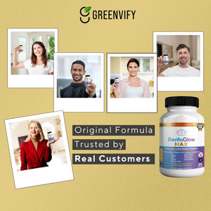 GREENVIFY RevitaGlow Max Hair, Nails & Skin Premium Formula, 60 Capsules, 30-Day Supply, with Biotin, Vitamins A, B1, B5, B6, B12, C, D3, E (1) GREENVIFYBuy Supplements Australia