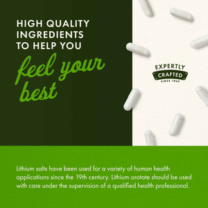 Swanson Lithium Orotate Mood and Memory Support Supplement for Stress-Prone Adults Seeking Emotional Wellness - 5 mg Elemental Lithium (60 Veggie Capsules) SwansonBuy Supplements Australia