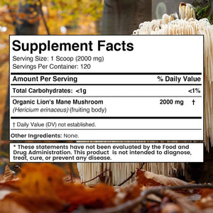 WELLNESS LABSRX Lions Mane Powder 2000mg - Mushroom Powder 25 in 1 2000mg - Bundle