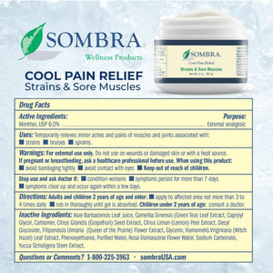 Sombra Warm & Cool Pain Relief Gel, Warm Relief for Arthritis and Chronic Pain Pre-Workout Muscle Rub, Cold for Swelling, Soreness, Post-Workout, Free of Artificial Fragrances, 2oz Per Jar SombraBuy Supplements Australia