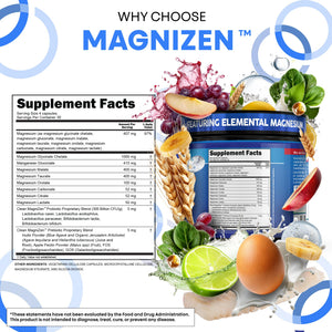 Clean Nutra Magnesium Glycinate Citrate Malate Orotate Taurate Supplement Complex + 10 Strain Probiotic Prebiotics FOS GOS Inulin Sleep Calm Support Apple Pectin – 120 Vegan Capsules Clean Nutraceuticals buy supplements Au