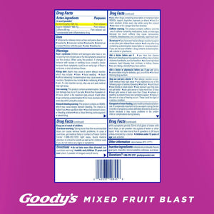 Goody's Pain Relief Powders, Extra Strength Headache Powder Mixed Fruit Blast, 24 ct (Pack of 1)