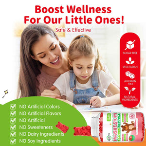 Magnesium Gummies for Kids - Magnesium Glycinate Gummies Supplement with L-Theanine, Vitamin B6, D3 for Kids & Adults Sleep, Calm, Relaxation, Brain, Bones, Sugar Free Strawberry 60ct