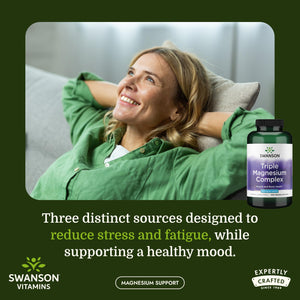 Swanson Triple Magnesium Complex Bone, Nerve, and Muscle Support Supplement for Adults Seeking Optimal Magnesium Absorption - 400 mg (300 Vegan Capsules) Swanson buy supplements Au