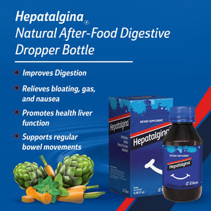 Hepatalgina Liver Support Digestive Protector - Liquid Herbal Supplement with Artichoke Extract for Liver Cleanse Detox & Repair - Liver Detox Cleanse Drops with Mint, Boldo & Carrot - 120 ml Hepatalginaย buy supplements Au