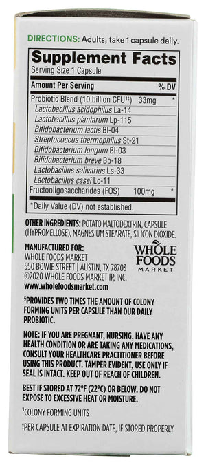 365 by Whole Foods Market, Extra Strength Daily Probiotic 10 billion CFU, 30 ct