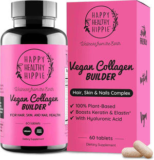 Vegan Collagen Booster for Hair, Skin & Nails, Plant-Based, Non-GMO, 60 Ct