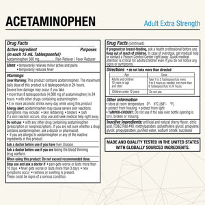 Puregen Labs Adult Extra Strength Acetaminophen Liquid 500mg/15ml - 8 fl oz Rapid Burst Pain Reliever/Fever Reducer, Cherry Flavor | Muscle & Joint Pain Relief | Arthritis Pain Relief P Puregen LabsBuy Supplements Australia