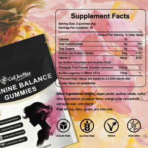 YFDSRF Feminine Balance Probiotic Gummies for Women - with Hawaiian Pineapple, pH Balance Support, Healthy Odor & Flora, Vaginal & Immune Health, Vegan Dietary Supplement - 60 Gummies (1) YFDSRFBuy Supplements Australia