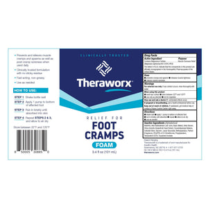 Theraworx Fast-Acting Foam for Foot Cramp Relief with Magnesium Sulfate - 3.4 Fl Oz - 1 Count