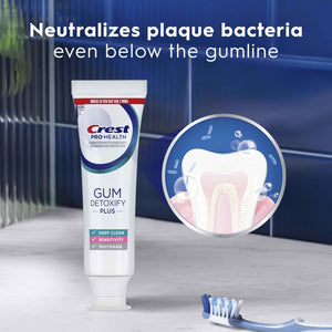 Crest Pro-Health Gum Detoxify Plus Toothpaste 4.5 oz Pack of 3 - Antibacterial Fluoride Toothpaste, Sensitivity Protection