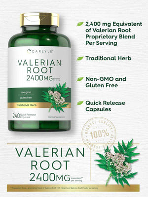 Carlyle Valerian Root Extract Supplement - 240 Capsules - Traditional Herbal Formula - Non-GMO & Gluten Free