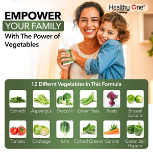 Fruits & Veggies Formula - 27 Premium Whole Foods - Organic Ingredients - Equals 3 Servings of Fruits & Vegetables - Improve Energy, Focus & Immune Function - Fiber - Antioxidants - 120ct (60 Serv) Healthy One buy supplements Au