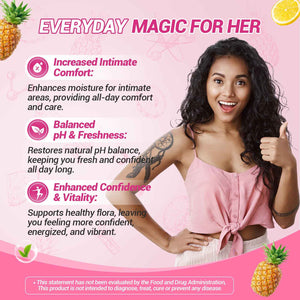 BURMINY Her Juicy Feminine Probiotics Gummies, Premium Feminine Balance Probiotics with Slippery Elm for Women's pH Balance and Freshness – Support Daily Wellness & Comfort 120 Pineapple Gummies