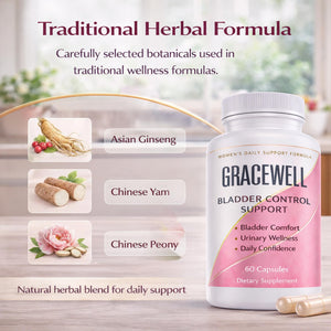DXWXH Gracewell Bladder Wellness Supplement for Women & Men, Herbal Support with Asian Ginseng, Chinese Yam, Chinese Peony, Urinary Tract Health Formula, 60 Capsules (1) DXWXH buy supplements Au
