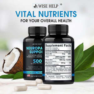 Neuropathy Support Natural Nerve Discomfort Relief - Made in USA - Nerve Antioxidant for Trigeminal Neuralgia, Diabetic & Peripheral Neuropathy - Hands, Neck, Feet & Toes Treatment Formula - Pack of 2 WISEHELPBuy Supplements Australia