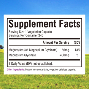 Innate Vitality Magnesium Glycinate 400mg, Non Buffered & High Absorption Magnesium Supplement for Sleep, Relaxation, Heart & Bone Health for Men & Women, Non-GMO, No Gluten, 240 Vegan Capsules Innate VitalityBuy Supplements Australia