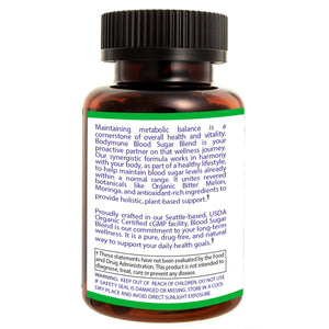 Bodymune USDA Organic Blood Sugar Blend | Supports Healthy Metabolism* | with Bitter Melon, Moringa, Aloe Vera, Nopal, Papaya Extracts & More | 60-Day Supply | Vegan & Non-GMO | USA-Made BodymuneBuy Supplements Australia