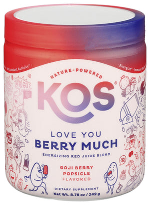 KOS Reds Superfood Powder for Antioxidants - USDA Certified Organic Beet Root, Goji Berries, Acai, Pomegranate, Coconut Water & Digestion Enzymes- Goji Berry Popsicle Flavor Juice Mix - 28 Servings KOS buy supplements Au