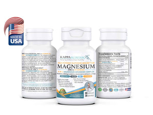 Kappa Nutrition Magnesium 4-in-1, 280mg Elemental Magnesium (Bisglycinate, Malate) + Zinc & Vitamin D3, Brain, Sleep, Energy, Muscle, Immune Support, 60 Vegan Capsules. KAPPA NUTRITION buy supplements Au