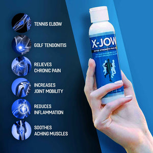 HerbX X-Jow Extra Strength Pain Relief Gel 4 oz - Herbal Massage Gel for Massage Therapy and Sports - Pain Terminator Cream for Muscles, Shoulders, and Joints Inflammation, Soreness and Discomfort