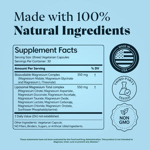 Magnesium Complex for Women & Men, 1000mg β MAGPLUS+ 13-in-1 Advanced Liposomal Ultra Formula β Glycinate, L-Threonate & Triple Magnesium Blend β Brain, Memory & Deep Sleep β 90 Capsules Plus+UltraBuy Supplements Australia