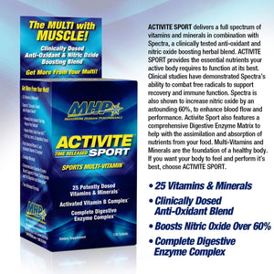 MHP Activite Sport Multi Vitamin, 25 Vitamins and Minerals, Nitric Oxide Booster, Digestive Enzymes, Antioxidants, 120 Tablets Maximum Human PerformanceBuy Supplements Australia