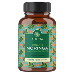 Aduna Organic Moringa Capsules 1500mg - 100% Pure Moringa Leaf for Energy, Immunity & Focus - Natural Plant-Based Food Supplement for Tiredness, Recovery & Breastfeeding - 180 Vegan Capsules