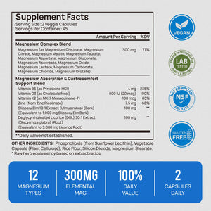 18 in 1 Magnesium Complex for Women and Men | Liposomal Magnesium Supplement with Glycinate, Citrate, Malate, Taurate, D3 & K2 | High Absorption for Muscle, Sleep, Bone, Nerve Support | 90 Capsules Selerb buy supplements Au