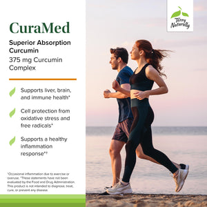 Terry Naturally CuraMed 375mg - Antioxidant Supplement for Brain & Immune Health Support - Dietary Supplement with Curcumin & Turmeric Essential Oil - Herbal Liver Support - 120 Softgels Terry Naturally buy supplements Au