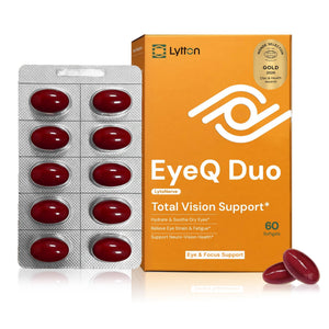 LYTTON EyeQ Duo Digital Eye & Focus Support – Patented Anthochlorogin for Brain-Eye Connection, Promotes Ocular Vitality – Rapid Visual Comfort & Natural Formula for Screen Users, 60 Softgels LYTTONBuy Supplements Australia