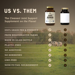 Heart & Soil 100% Grass Fed & Finished Joint Support Supplement from Regenerative Cattle with Trachea, Scapula & Bone Marrow – Supports Joint Strength & Mobility – 3000mg – Glass Bottle – 180 Capsules HEART & SOILBuy Supplements Australia