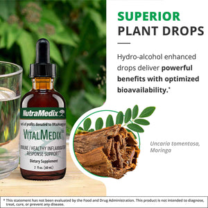NutraMedix VitalMedix - Cat's Claw & Moringa Plant Extract - Daily Energy Supplement for Immune Health & Overall Vitality - Rich in Vitamins & Minerals (2oz)