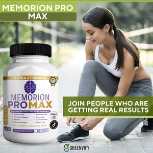GREENVIFY Memorion Pro Max Extra Strength Brain Support Supplement, 60 Capsules, with DHA, Vitamins, Herbal Blend, 30-Day Supply (1) GREENVIFY buy supplements Au