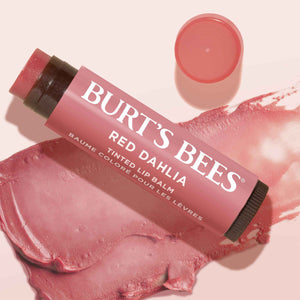 Burt's Bees Lip Tint Balm with Long Lasting 2 in 1 Duo Tinted Balm Formula, Color Infused with Deeply Hydrating Shea Butter for a Natural Looking Buildable Finish, Fiery Red Dahlia (2-Pack)