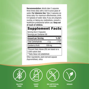 Nature's Way Cranberry Fruit, Cranberry Supplements, Supports Urinary Tract Health*, 930 mg per 2-Capsule Serving, 180 Capsules (Packaging May Vary) Nature's WayBuy Supplements Australia